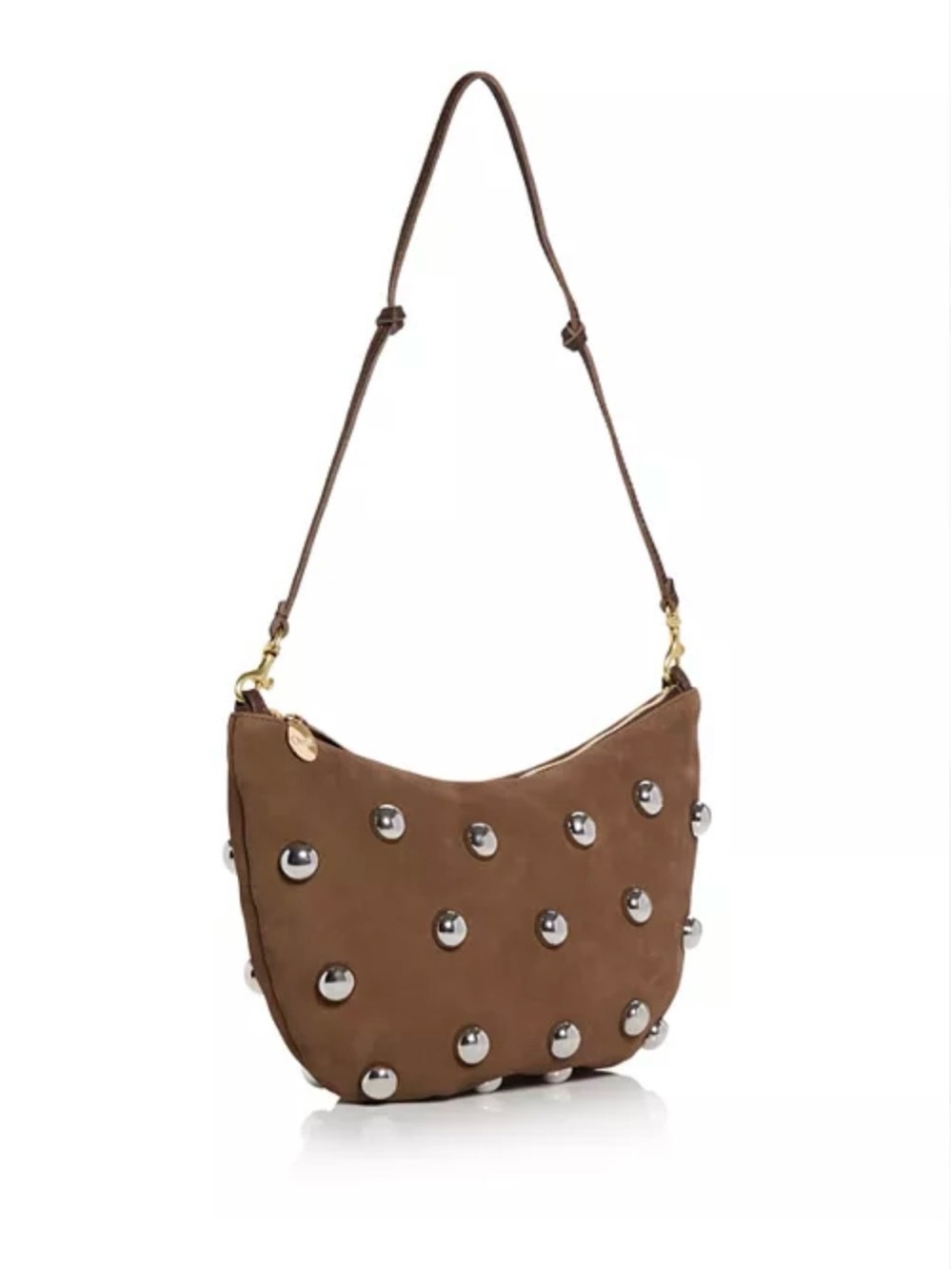 Clare V Lune Studded Suede Shoulder Bag/ Anthropologie